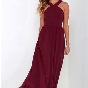 Lulu’s Air of Romance dress - Burgundy/Wine